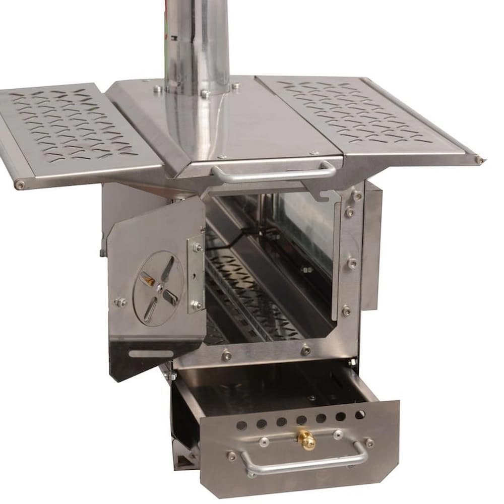 بخاری هیزمی لایف کمپ مدل VULX کد 45880، شیشه سکوریت ۸ میل بخاری کمپینگ مقاوم برای طبیعتگردی — تصویر ۱۲