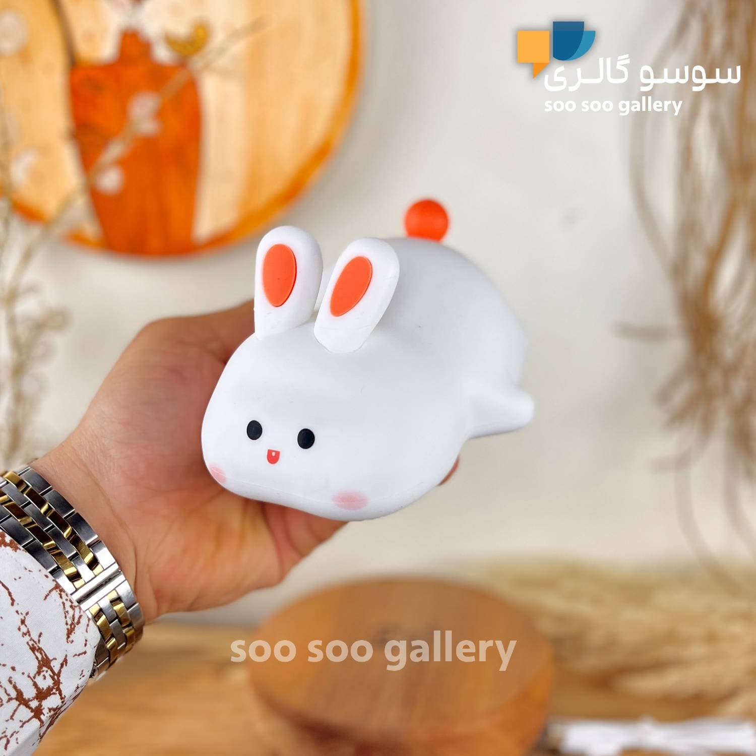 چراغ خواب خرگوش خوابیده سیلیکونی (چند رنگ) — تصویر ۳
