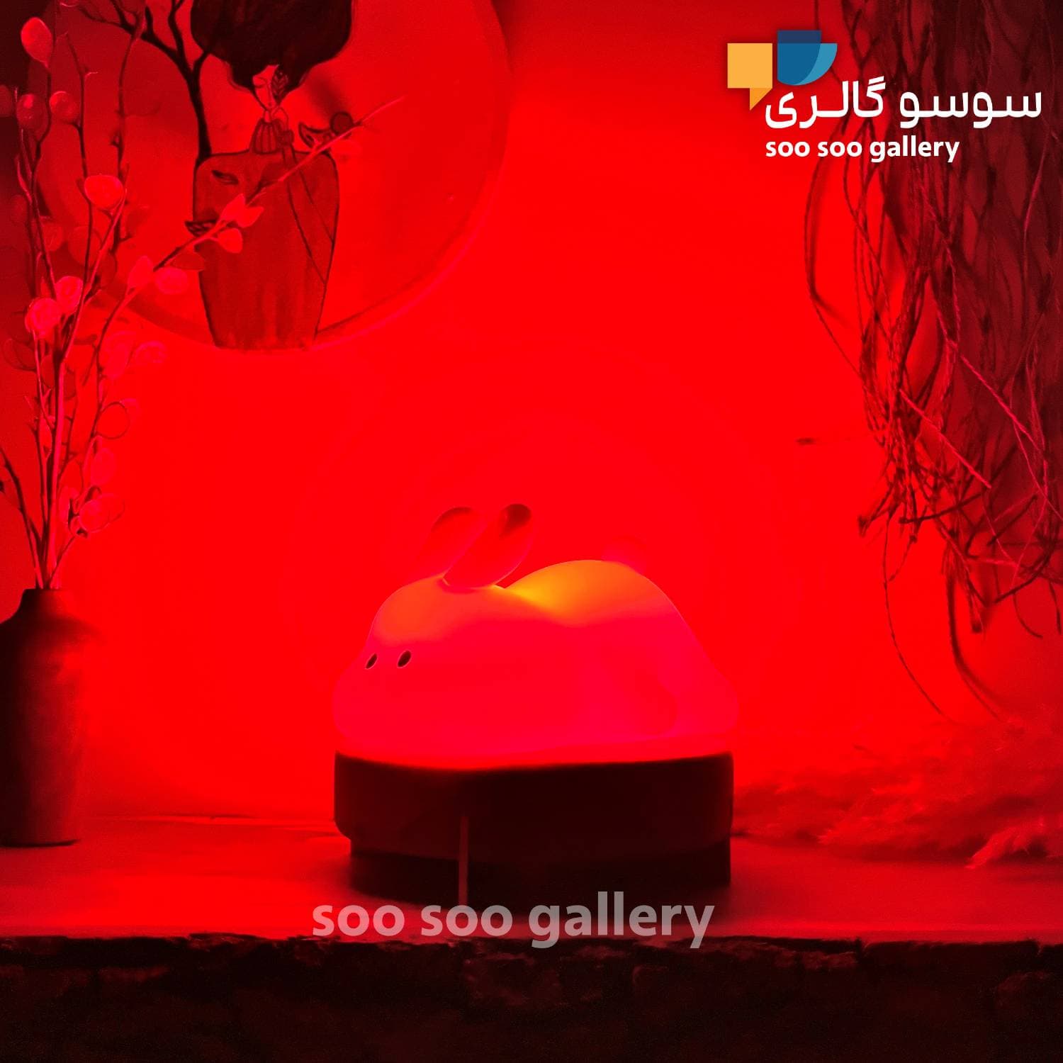 چراغ خواب خرگوش خوابیده سیلیکونی (چند رنگ) — تصویر ۷