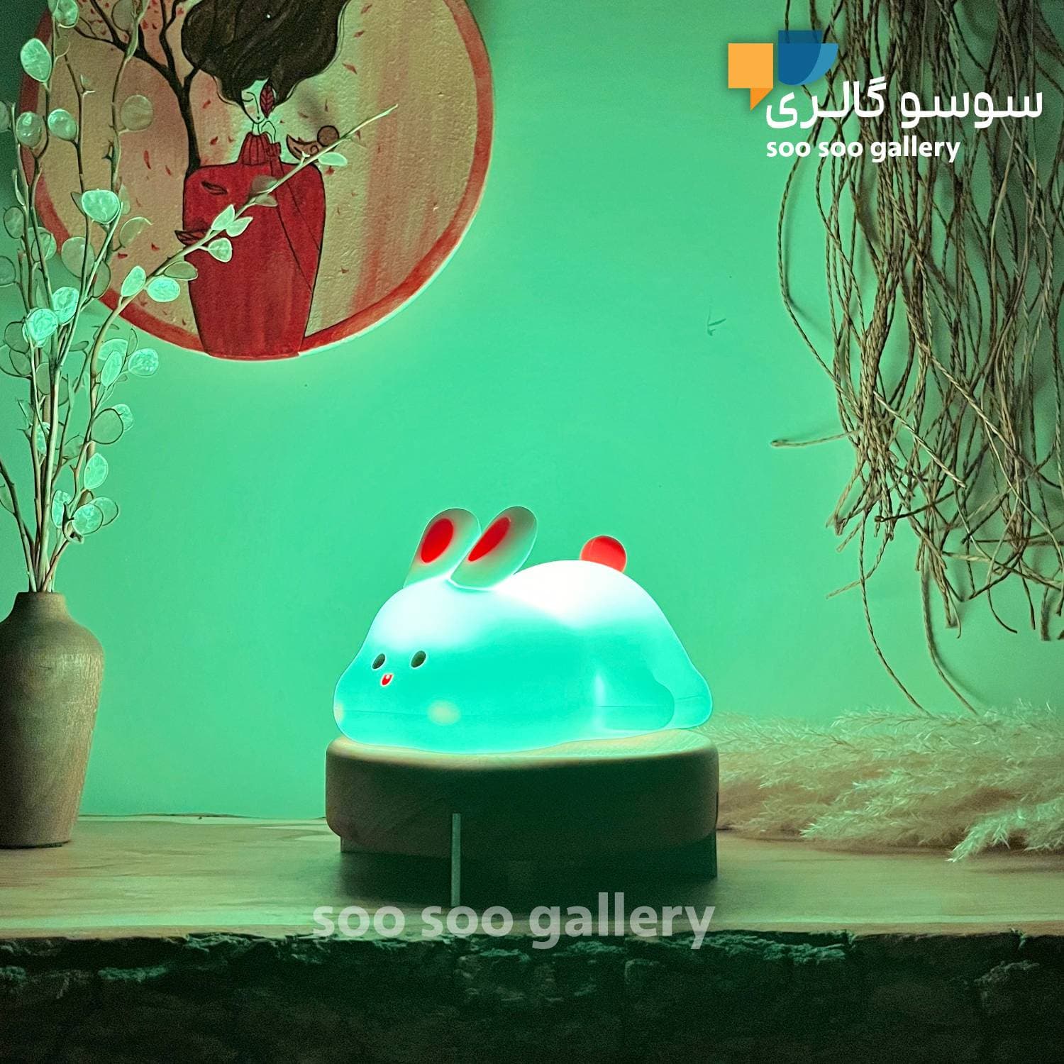 چراغ خواب خرگوش خوابیده سیلیکونی (چند رنگ) — تصویر ۸