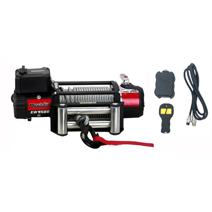 وینچ T-Max سری Muscle lift مدل Ew9500، کابلی، قدرت کشش ۴.۳ تن، 12 ولت