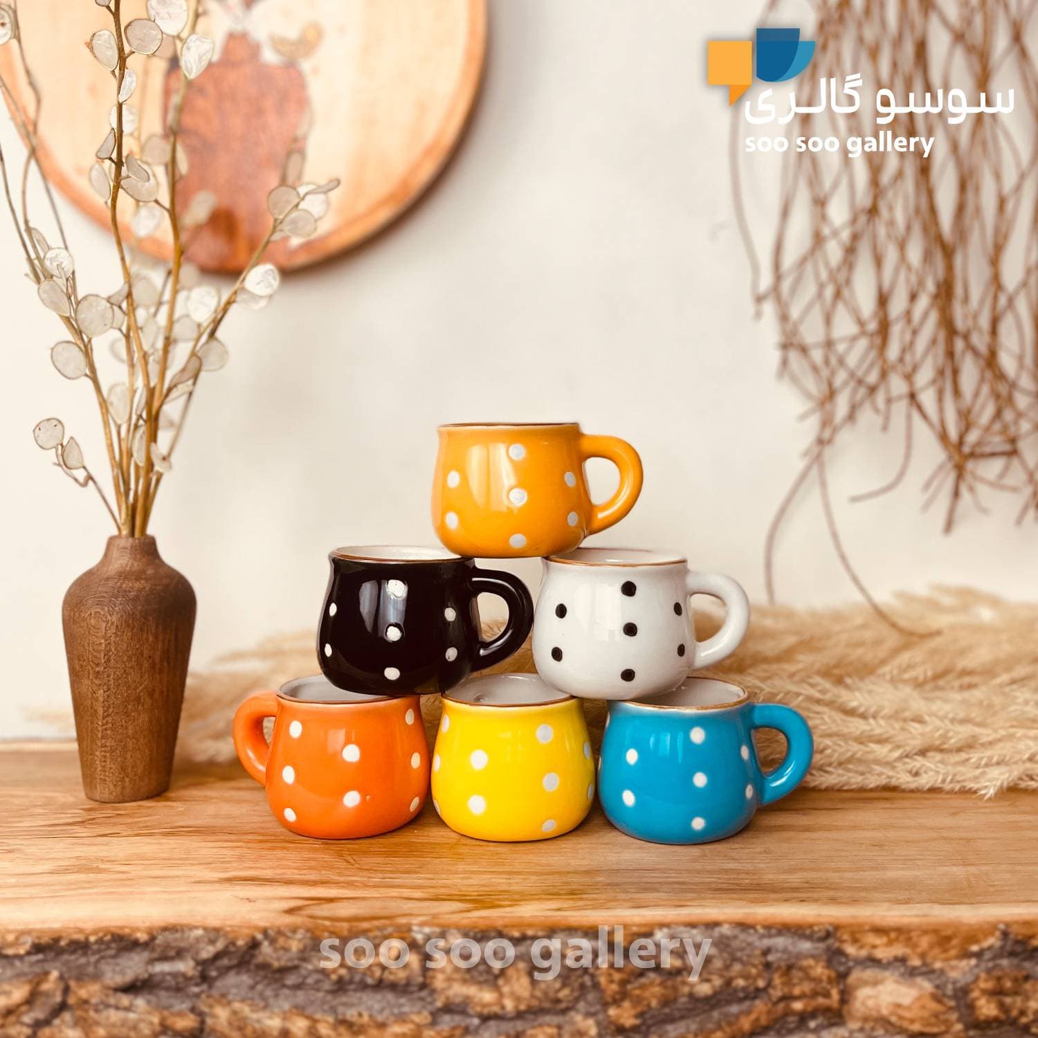 فنجان اسپرسو خمره ای خالدار 6 عددی — تصویر ۲