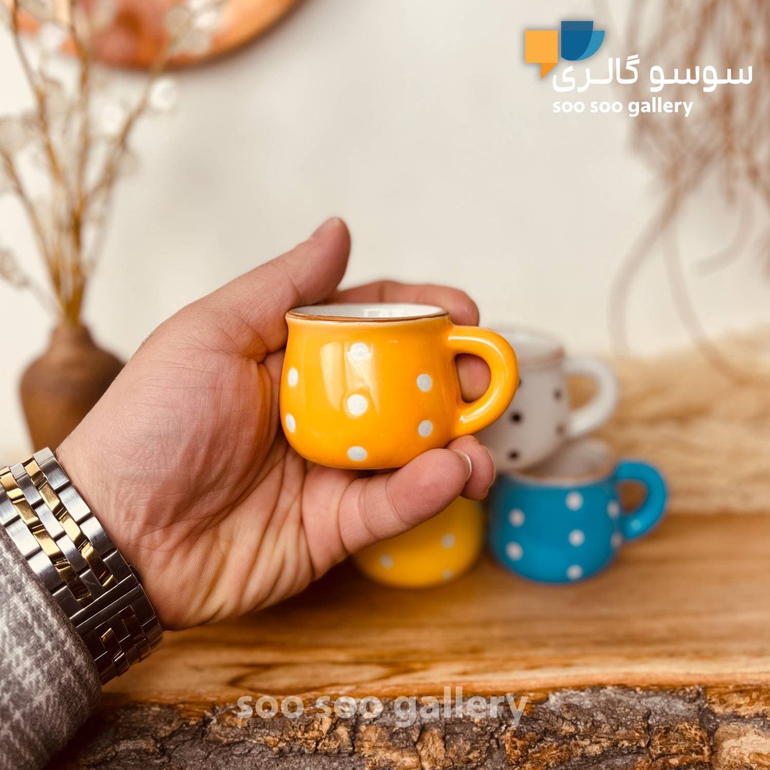 فنجان اسپرسو خمره ای خالدار 6 عددی — تصویر ۴