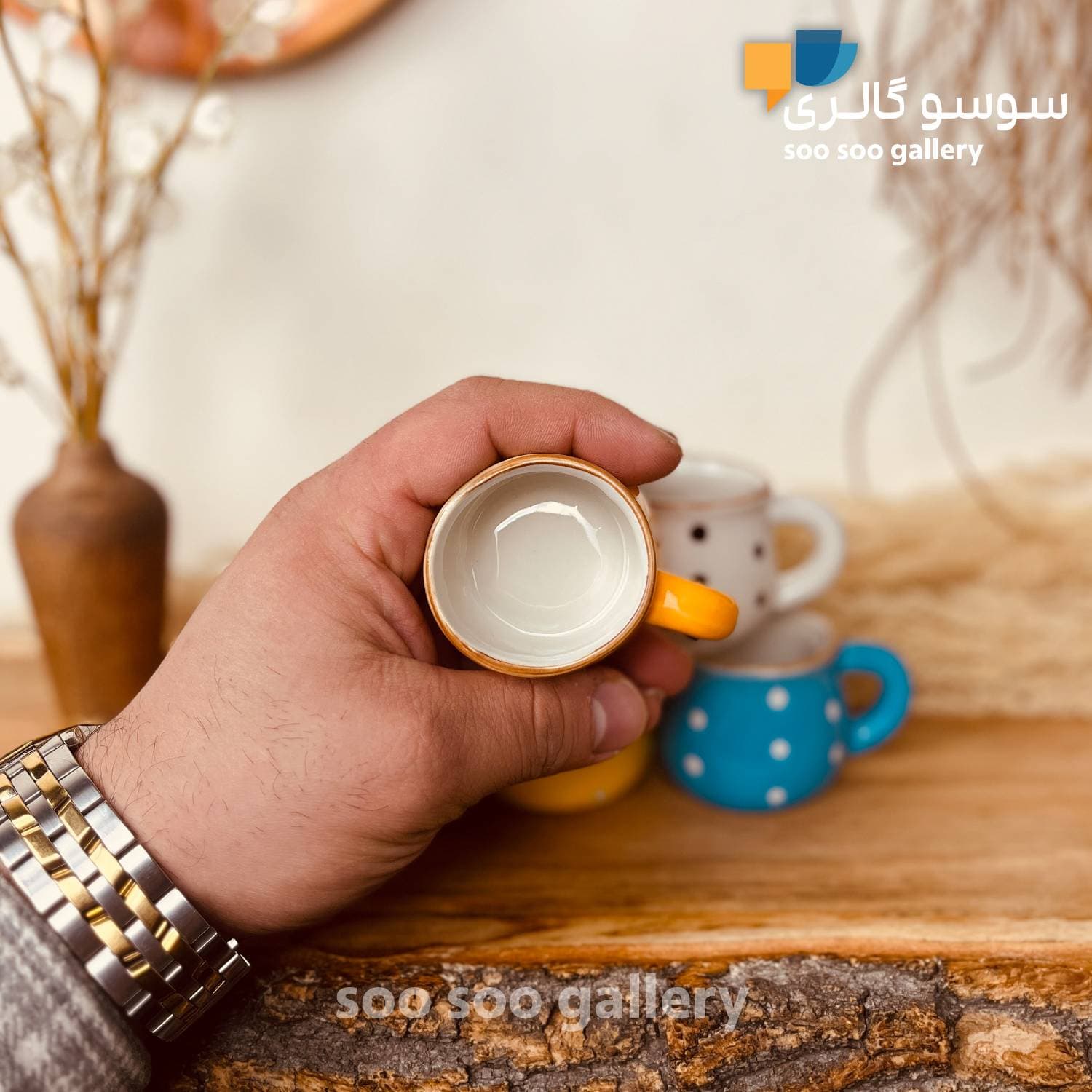 فنجان اسپرسو خمره ای خالدار 6 عددی — تصویر ۵