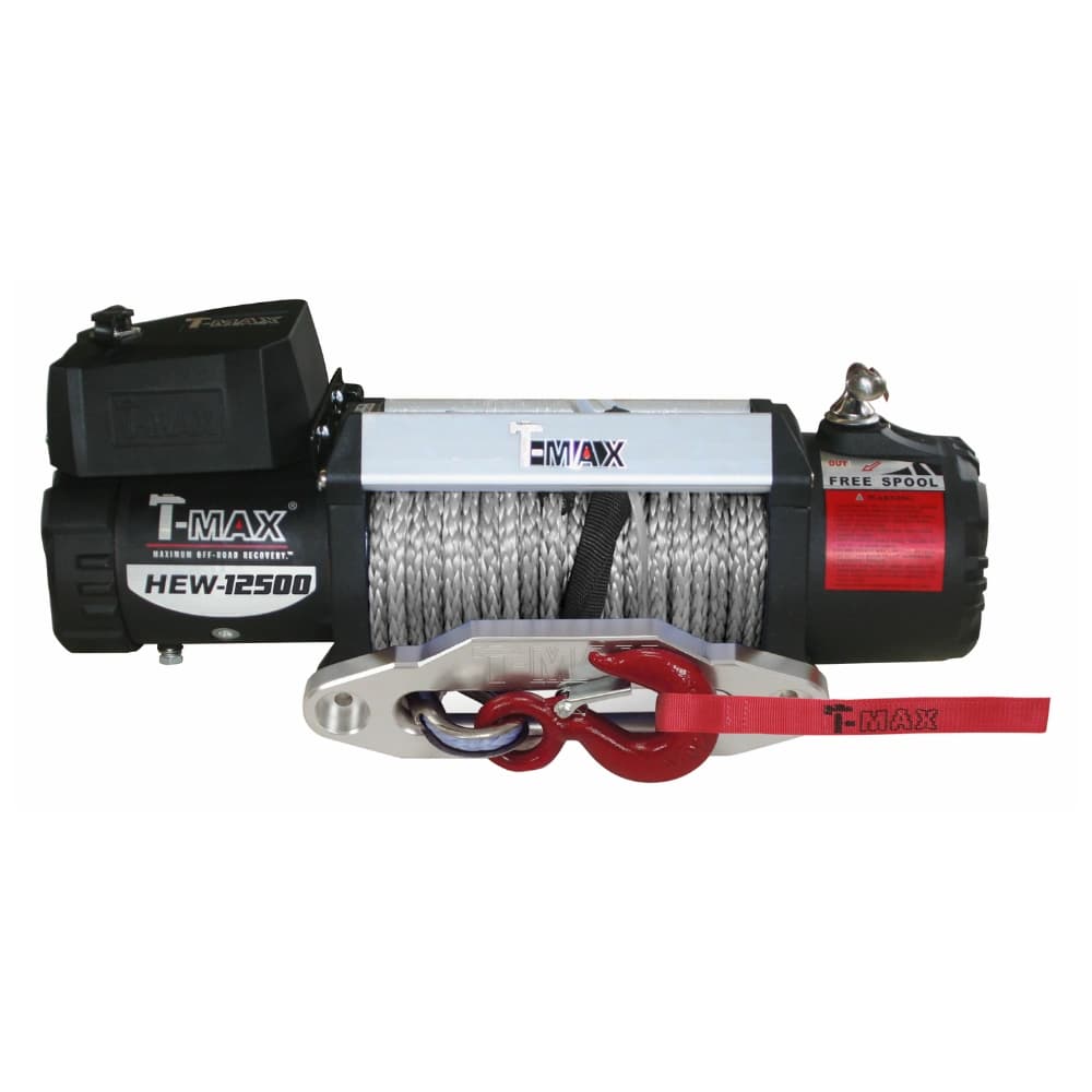 وینچ ۱۲ ولت T-MAX مدل X Power، ظرفیت کشش ۱۲۵۰۰ پوند (۵۶۶۵ کیلوگرم، کابل سینتتیک، ضدآب IP68 — تصویر ۴