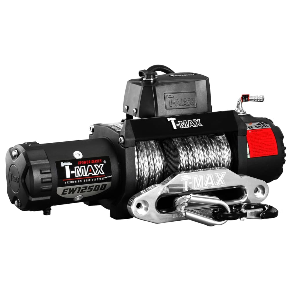 وینچ ۱۲ ولت T-MAX مدل X Power، ظرفیت کشش ۱۲۵۰۰ پوند (۵۶۶۵ کیلوگرم، کابل سینتتیک، ضدآب IP68 — تصویر ۱۱