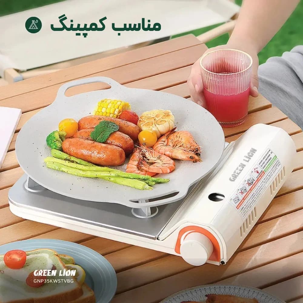 اجاق‌گاز پرتابل Green Lion 3.5KW مدل GNP35KWSTVBG، مناسب کمپینگ و طبیعت‌گردی — تصویر ۸