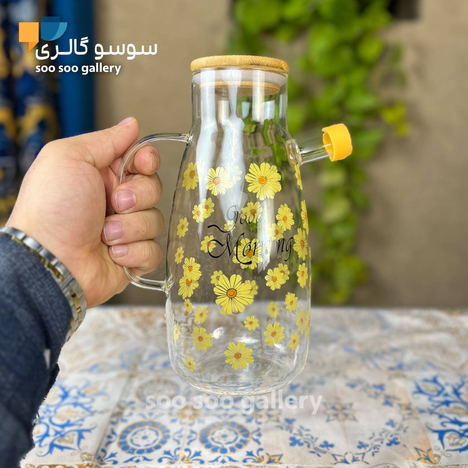 ظرف روغن گلدار پیرکس 1000 میلی لیتر — تصویر ۵