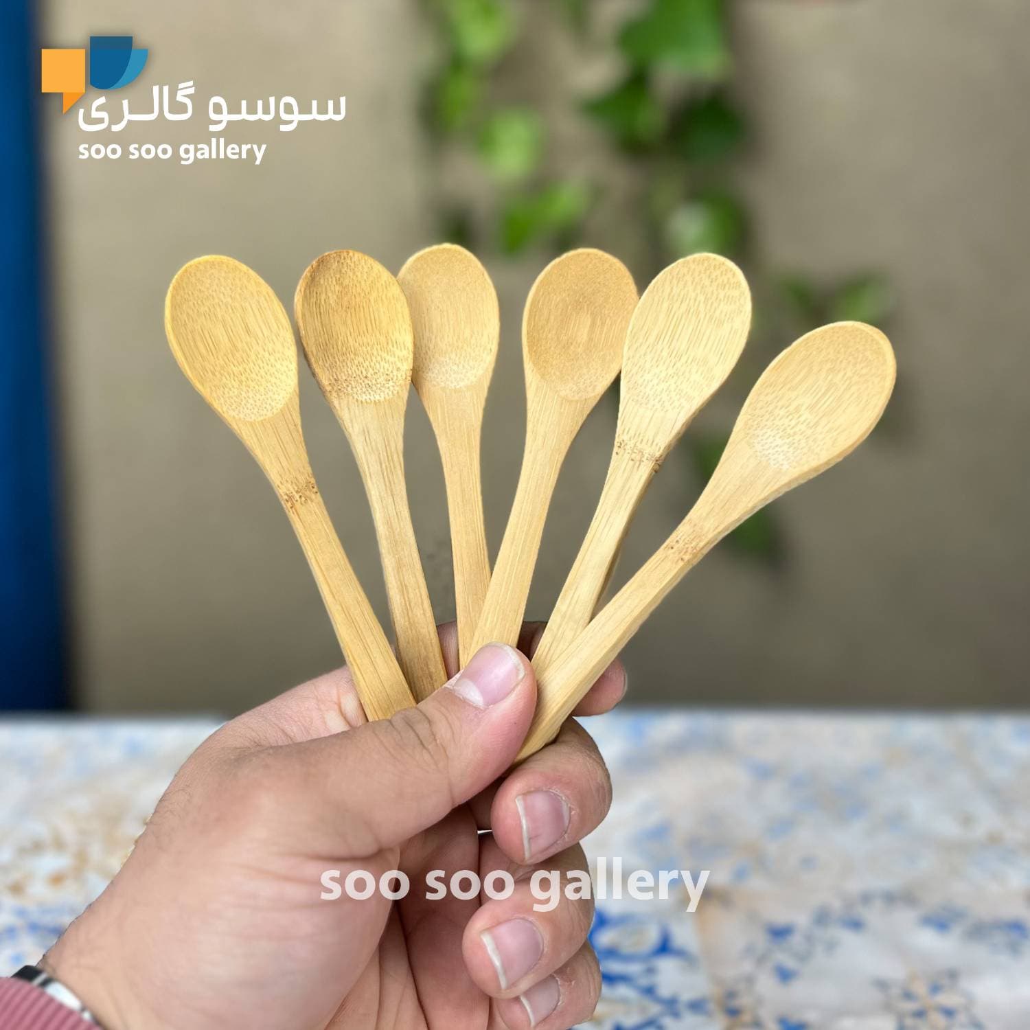 قاشق مرباخوری چوبی بامبو 6 عددی