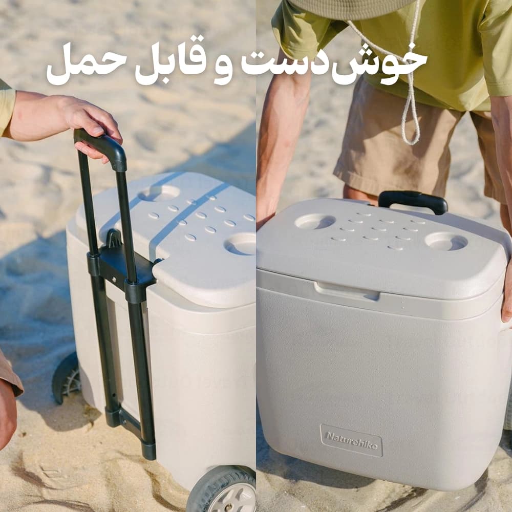 کول باکس چرخ‌دار نیچرهایک ۳۸ لیتری مدل CNK2300BS013، رنگ سبز — تصویر ۵