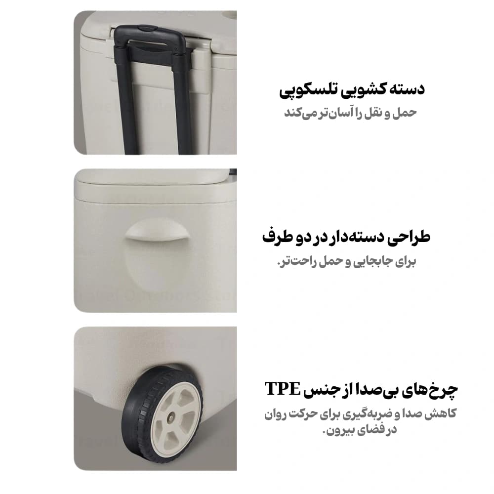 کول باکس چرخ‌دار نیچرهایک ۳۸ لیتری مدل CNK2300BS013، رنگ سبز — تصویر ۹