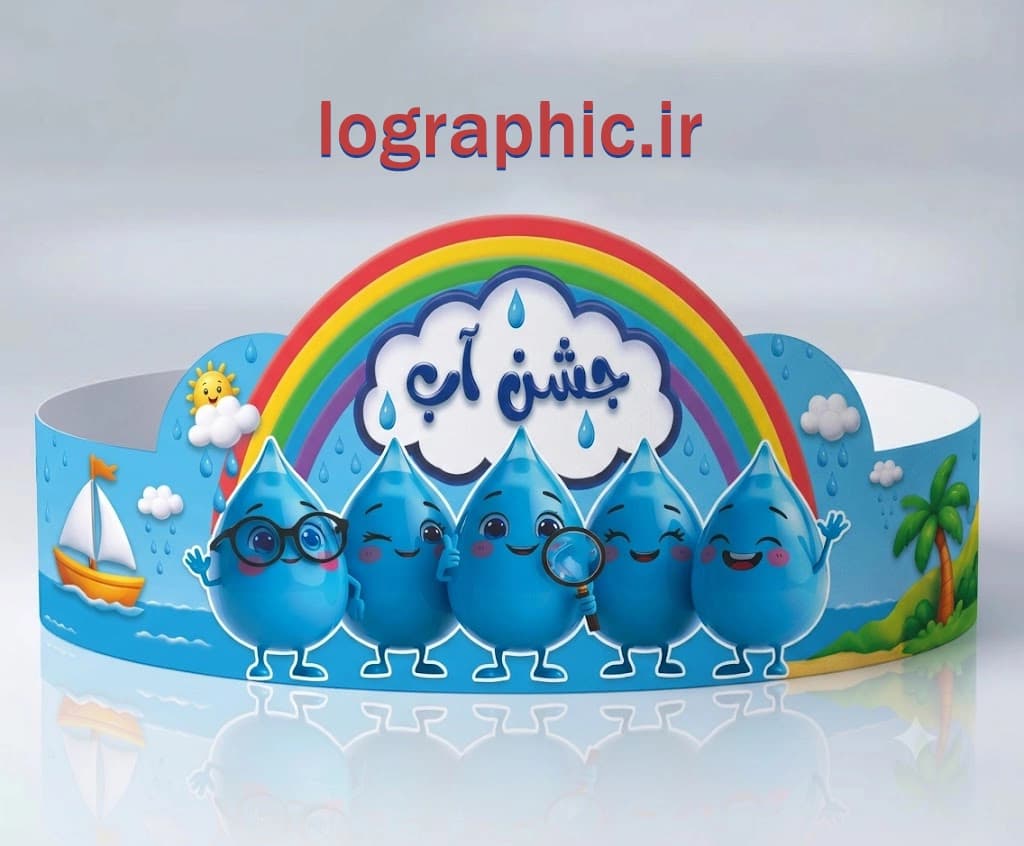 دانلودفایل لایه باز تاج جشن آب (دخترانه -پسرانه ) | PSD + JPEG آماده چاپ کد :13675 — تصویر ۲