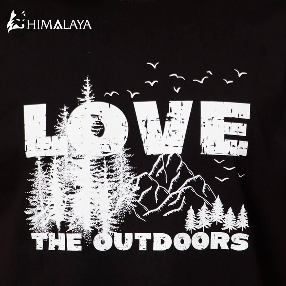 تیشرت پنبه‌ای مردانه هیمالیا مدل CM21، طرح Love Outdoors