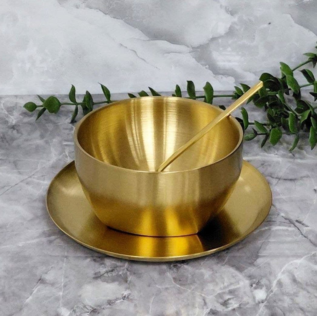 سوپ پیاله دوجداره خوری طلایی تک جعبه