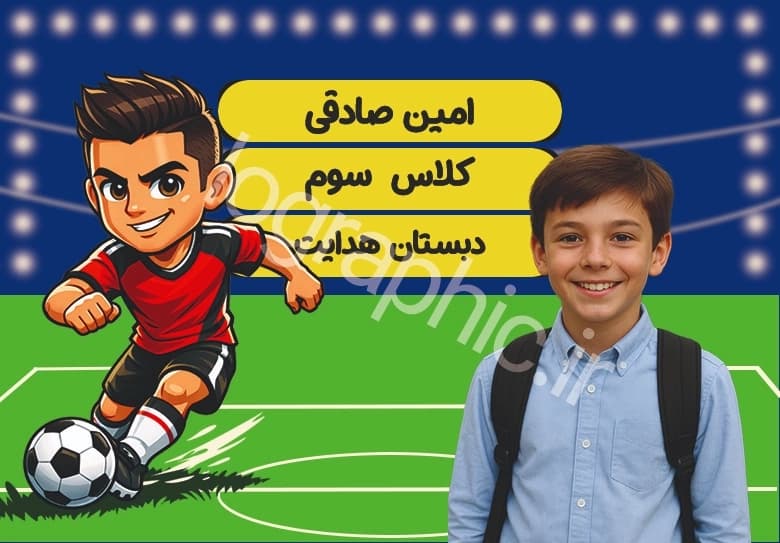 دانلود برچسب اسم و فامیل طرح رونالدو کارتونی کد: 13119 — تصویر ۲