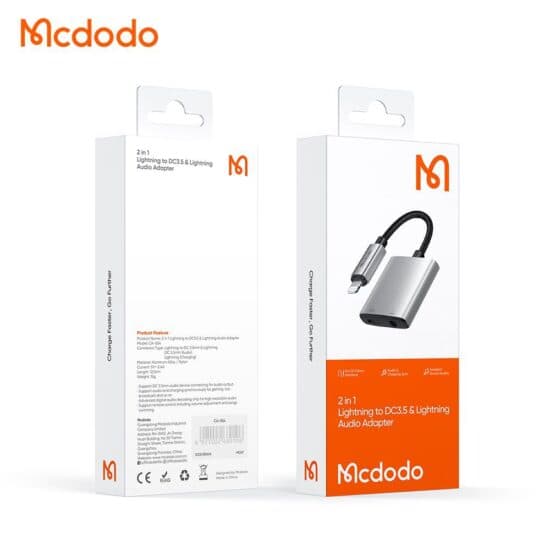 تبدیل لایتنینگ به جک 3.5 میلی‌متری AUX + پورت لایتنینگ مک دودو Mcdodo CA-5540 - دینگ فون — تصویر ۶