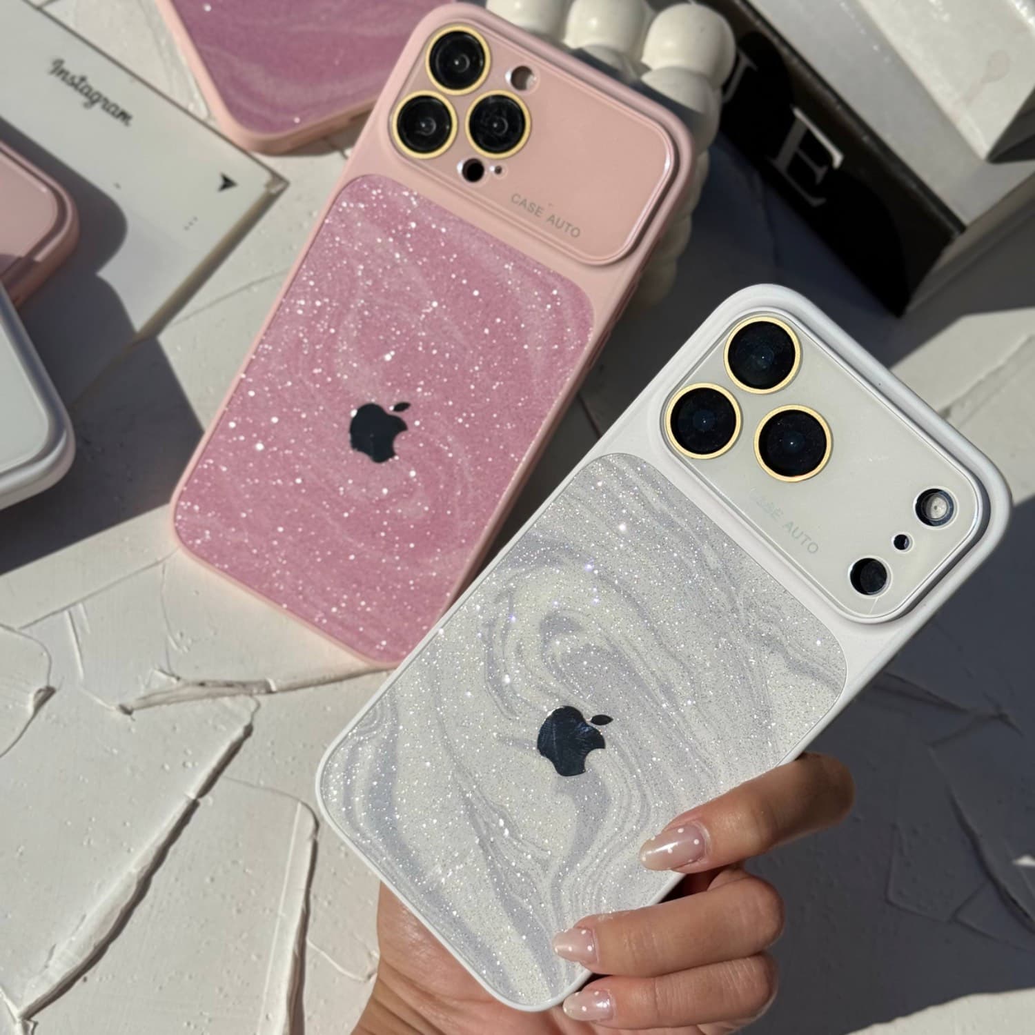 قاب Lens Galaxy Glitter اکلیلی کهکشانی آیفون - همراه اکسسوری — تصویر ۲