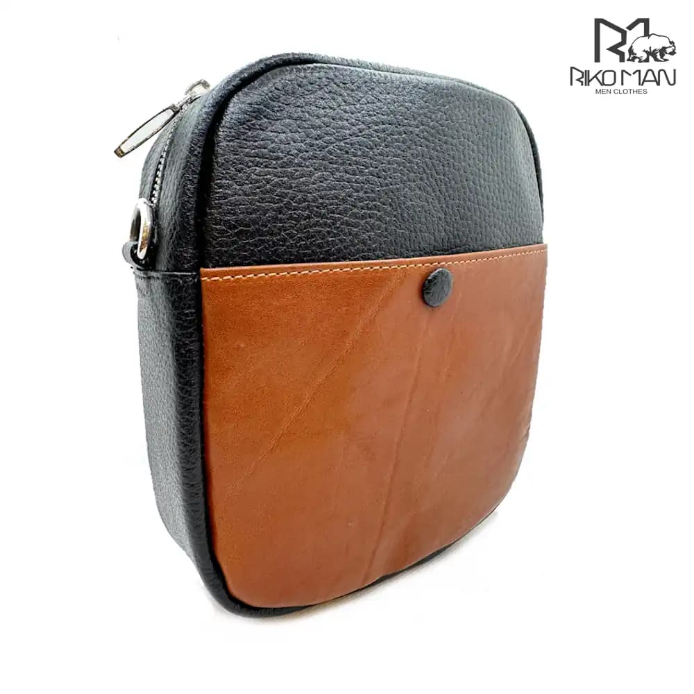 کیف رودوشی چرم طبیعی کد ۲۷۷۹۹۳ قهوه ای مشکی