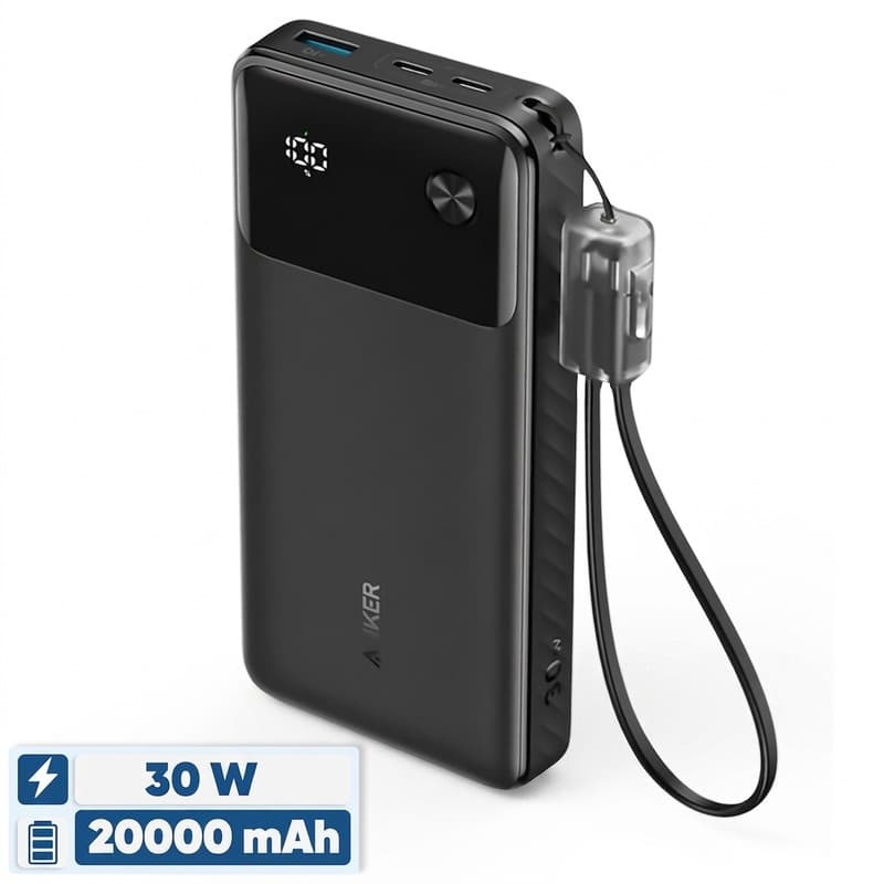 اوربانک انکر مدل A1384 ظرفیت ۲۰۰۰۰ میلی آمپر ساعت فست شارژ ۳۰ وات