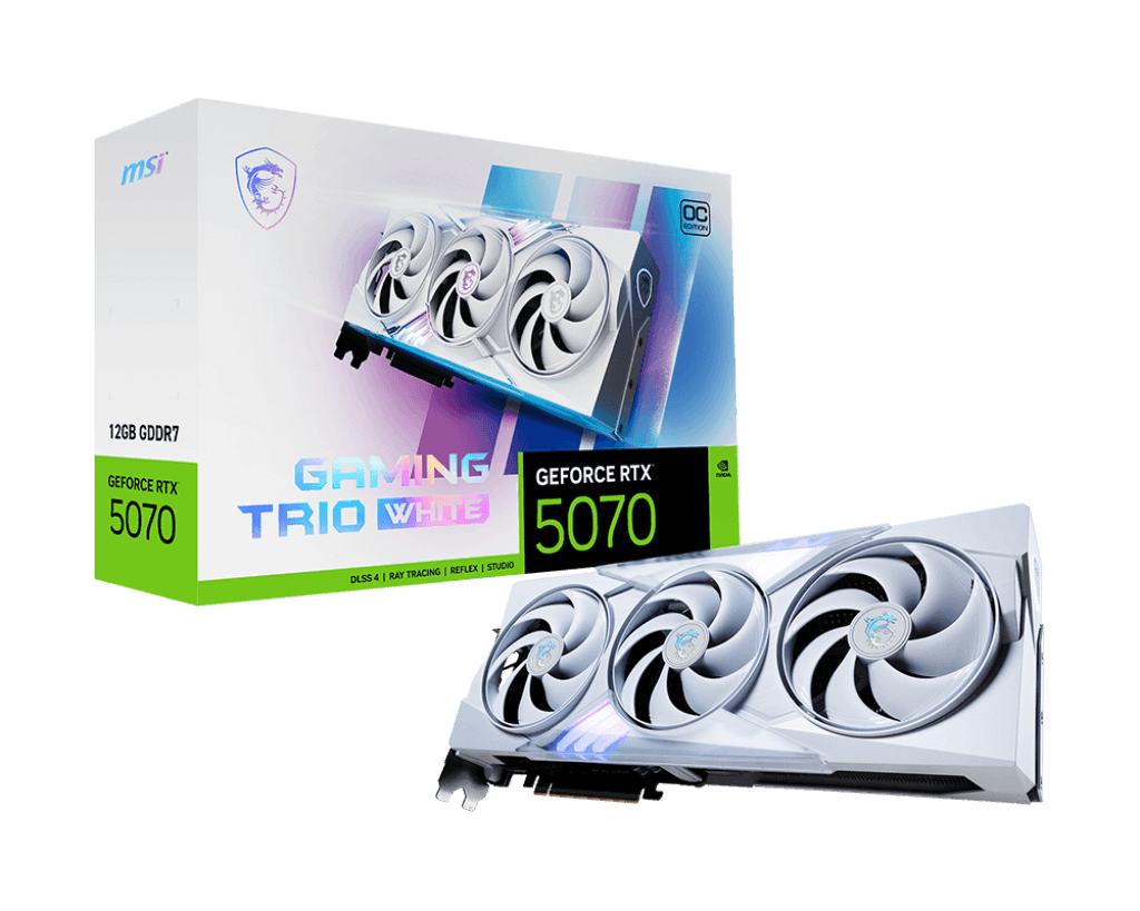 کارت گرافیک RTX 5070 MSI GAMING TRIO WHITE OC 12GB — تصویر ۳