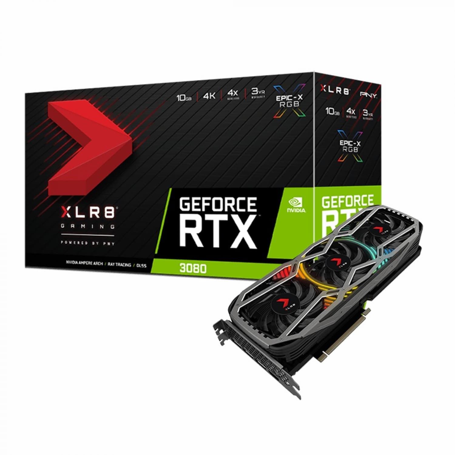 کارت گرافیک RTX 3080 10GB PNY XLR8 Gaming REVEL EPIC-X RGB Triple Fan Edition