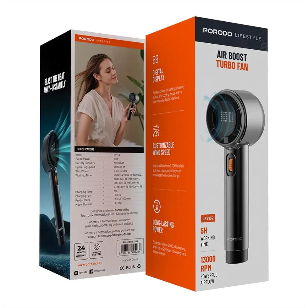 توربو فن دستی پرودو مدل Air Boost Turbo Fan PD-LFST152-BK — تصویر ۵