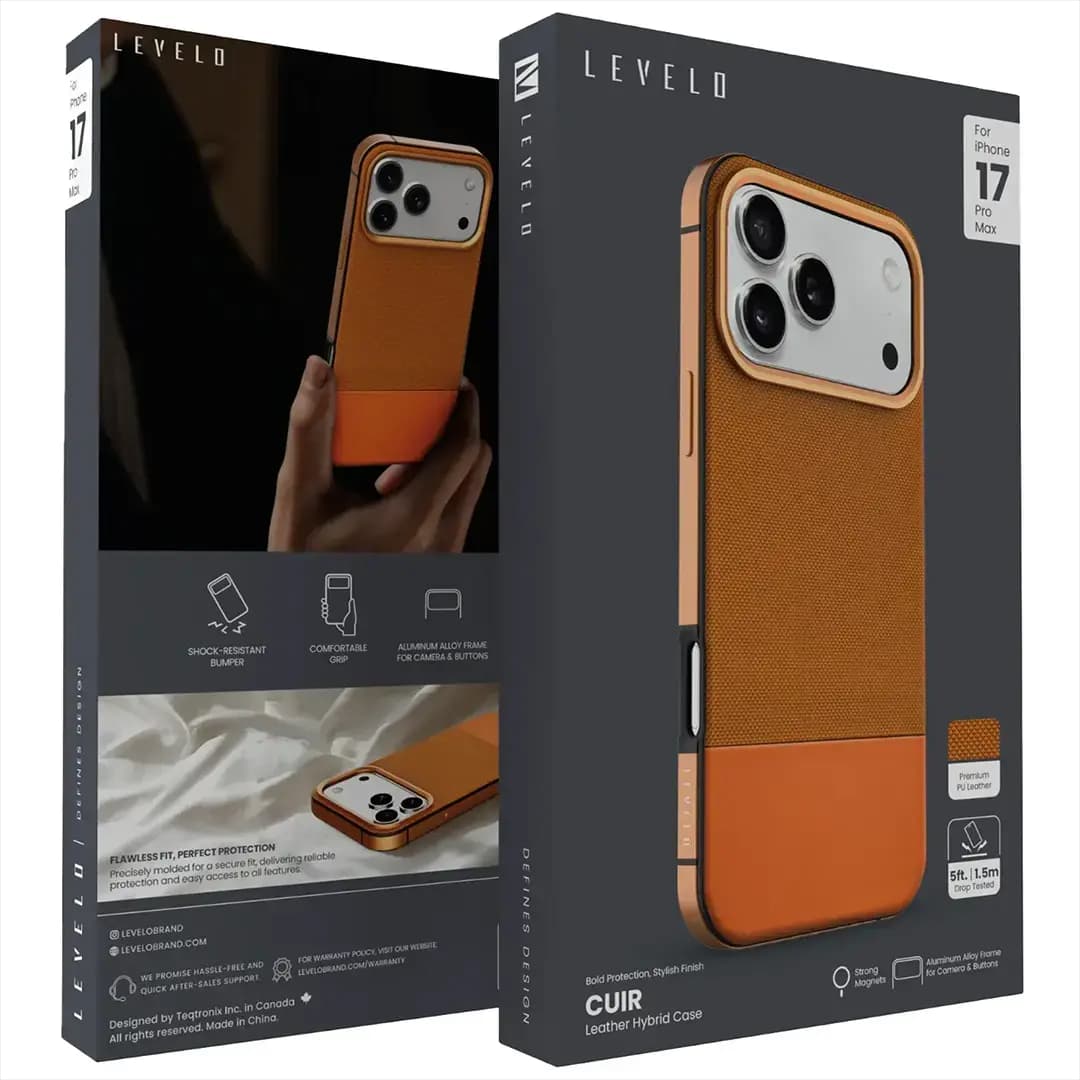 کاور LEVELO مدل Cuir Leather Hybrid Case مناسب iPhone 17 Pro Max — تصویر ۶
