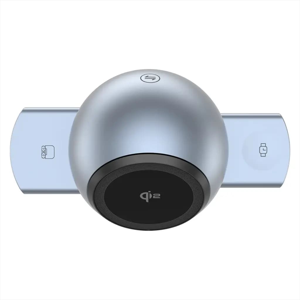 شارژر وایرلس و اسپیکر بلوتوث پاورولوژی مدل Powerology Qi2 Speaker Charge Station PWCUQC039 — تصویر ۹