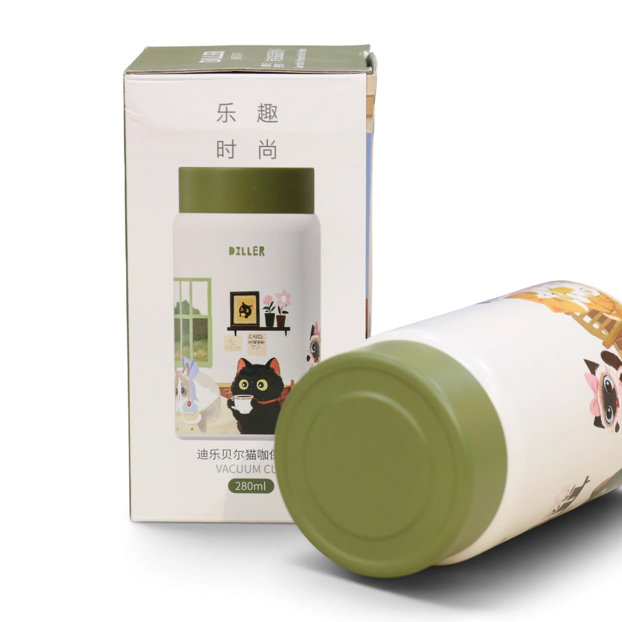 فلاسک 280 میل طرح گربه دیلر diller 9414 — تصویر ۶