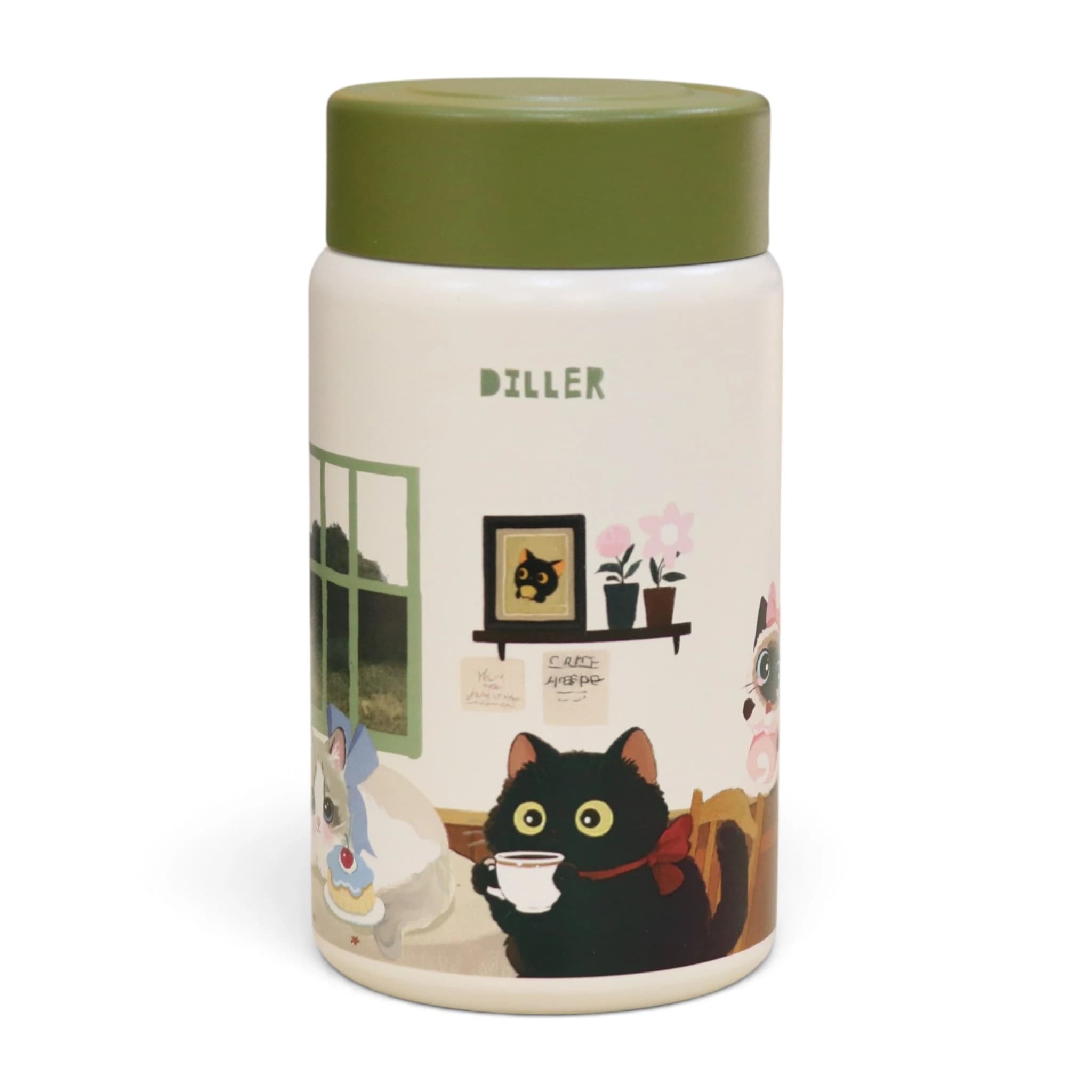 فلاسک 280 میل طرح گربه دیلر diller 9414 — تصویر ۹
