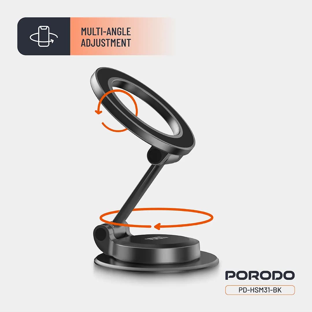 هولدر مگ سیف پرودو با مگنت های N52 مدل (PD-HSM31) Porodo Maglock Magsafe Phone Mount — تصویر ۱۱