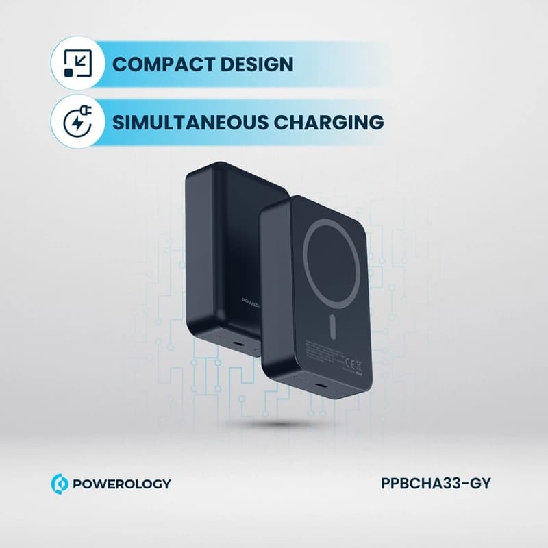 پاوربانک 20000 میلی آمپر مگ سیف پاورولوژی Powerology 20000mAh 20W PD & 15W MagSafe PPBCHA33 — تصویر ۱۱