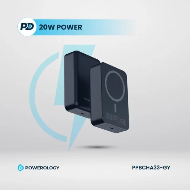 پاوربانک 20000 میلی آمپر مگ سیف پاورولوژی Powerology 20000mAh 20W PD & 15W MagSafe PPBCHA33 — تصویر ۶