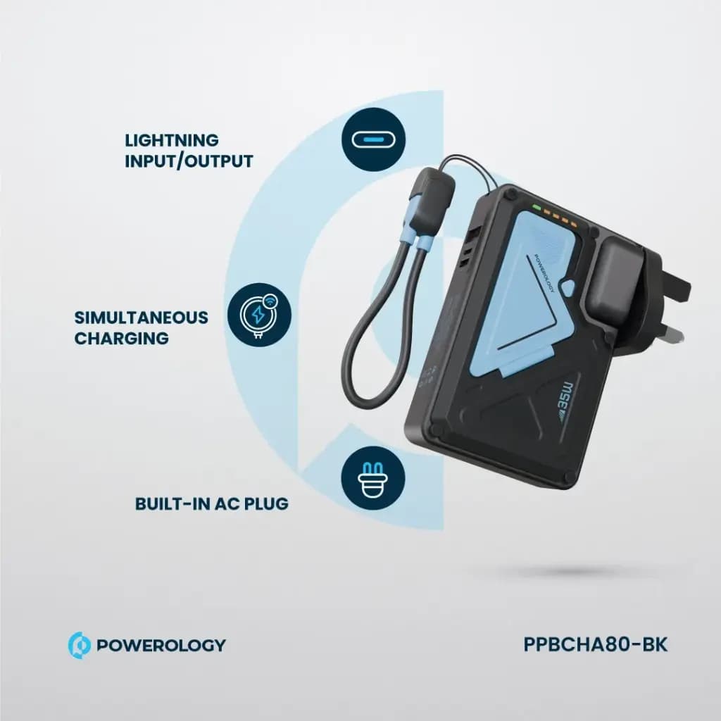 شارژر و پاوربانک 10000 میلی آمپر پاورولوژی Powerology 10000mAh Wall Charger MagSafe Power PPBCHA80 — تصویر ۳