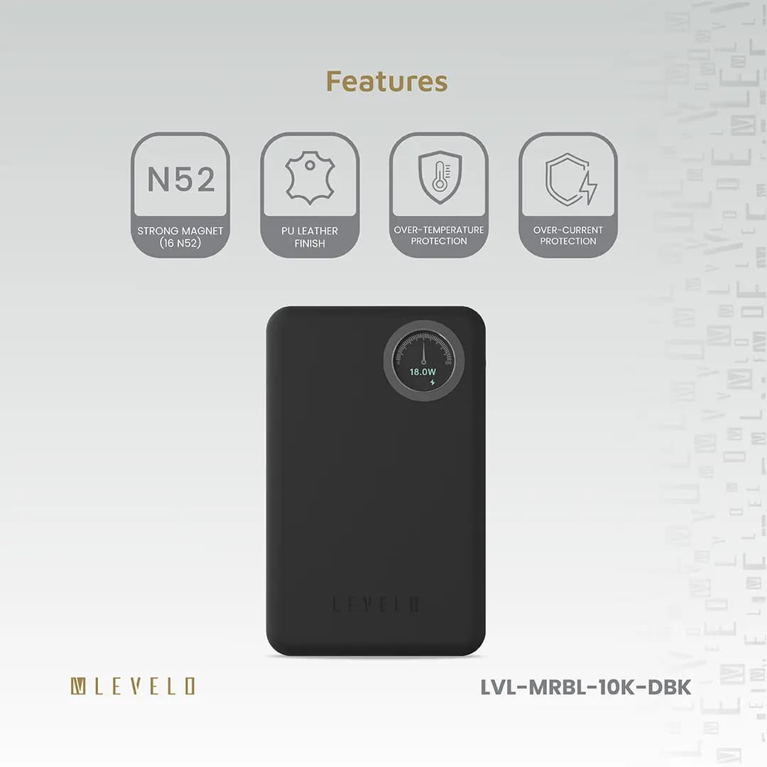 پاوربانک 10000mAh وایرلس Levelo مدل Marbella — تصویر ۳