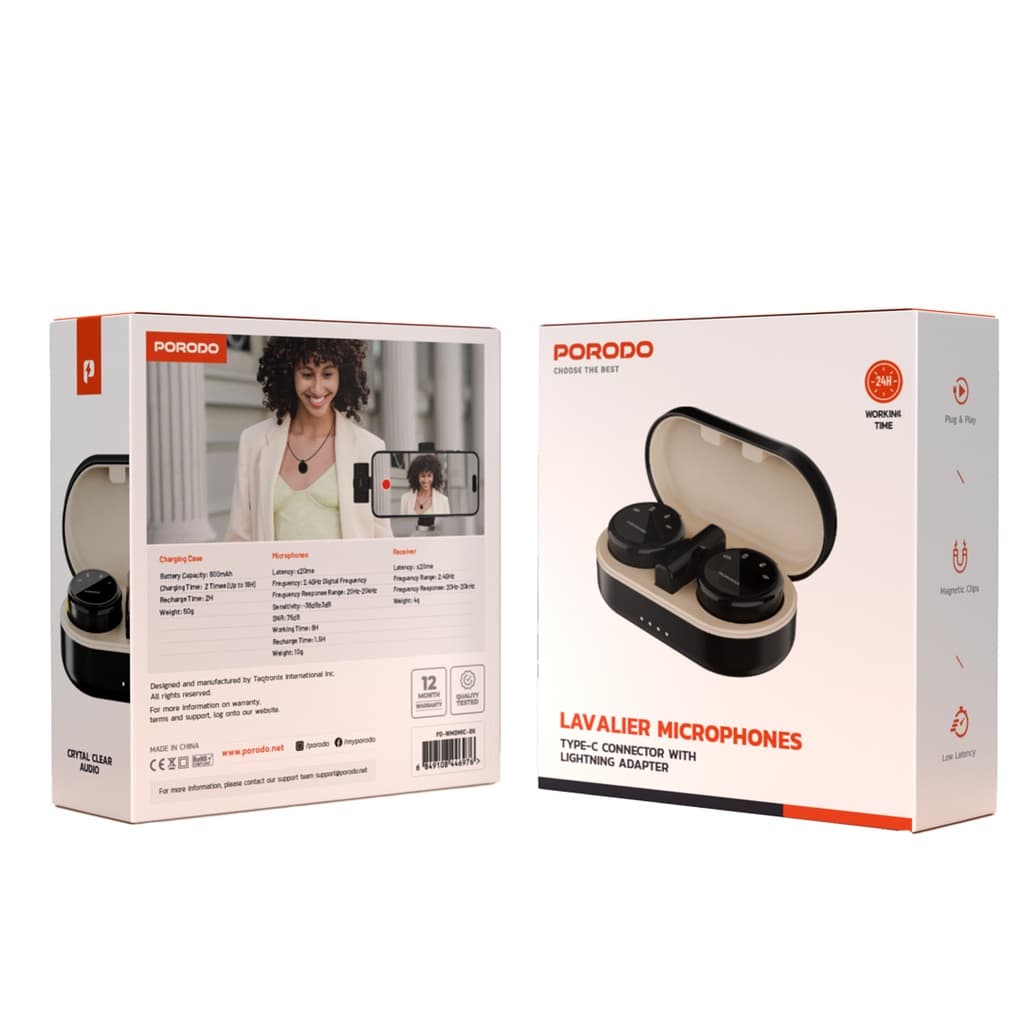 میکروفون پرودو مدل Porodo Lavalier Microphones PD-WMDMIC — تصویر ۷