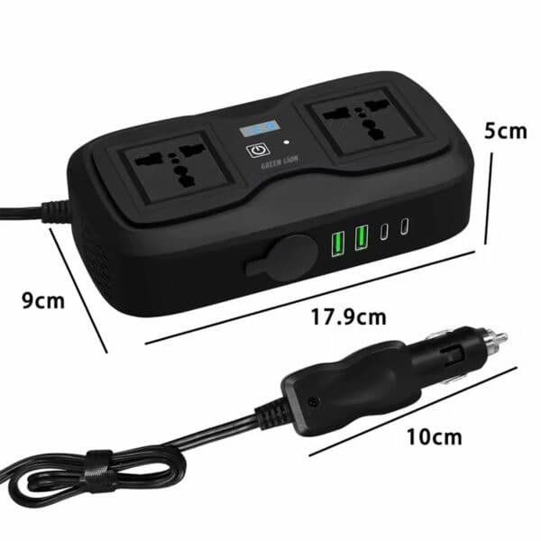اینورتر و شارژر فندکی 200W گرین لاین مدل GC-233 — تصویر ۵