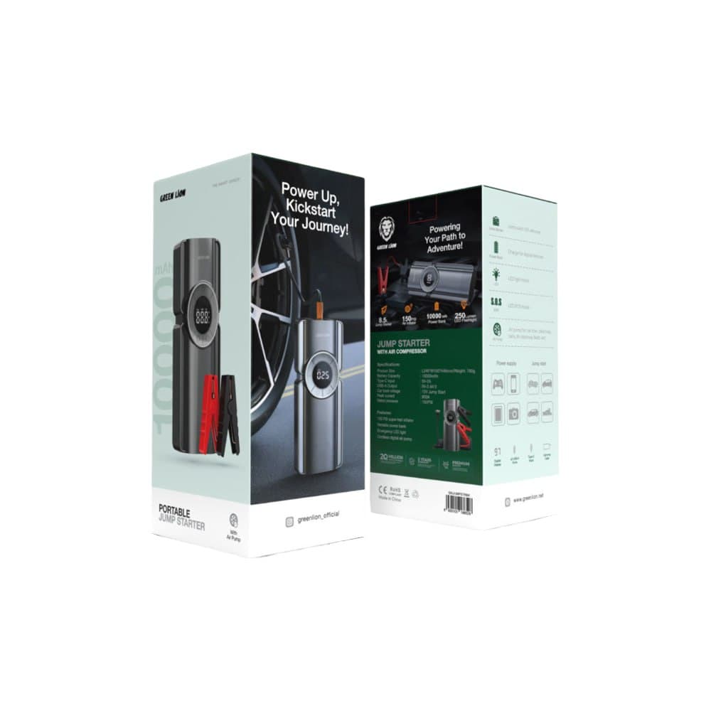 جامپ استارتر و پمپ باد گرین لاین Green Lion Portable Jump Starter with Air Pump — تصویر ۴