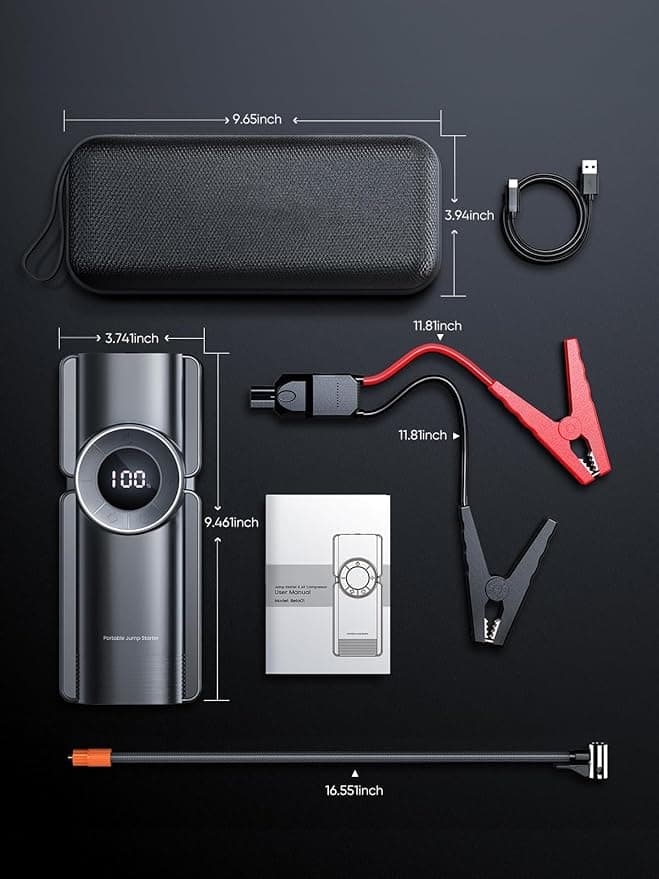 جامپ استارتر و پمپ باد گرین لاین Green Lion Portable Jump Starter with Air Pump — تصویر ۶