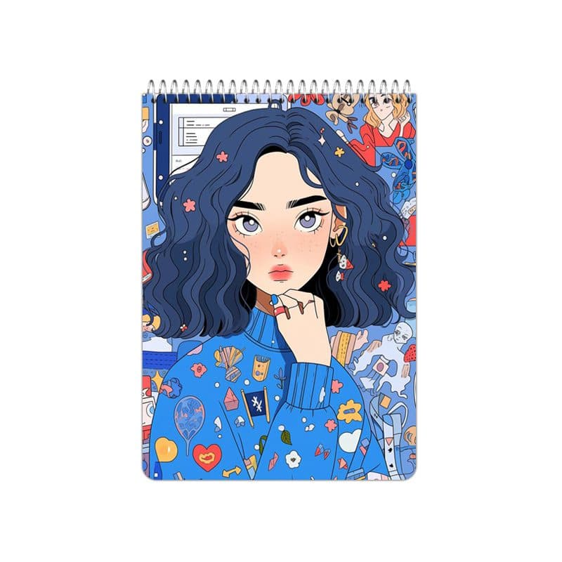 دفترچه 80 برگ دخترانه طرح blue کد 159