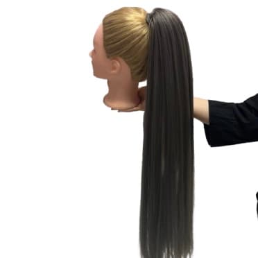 اکستنشن دم اسبی رنگ خاکستری 1/1 – موی کش‌دار — تصویر ۳