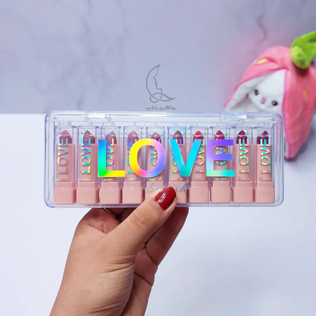 پک 10 عددی رژلب جامد مینی طرح LOVE — تصویر ۲