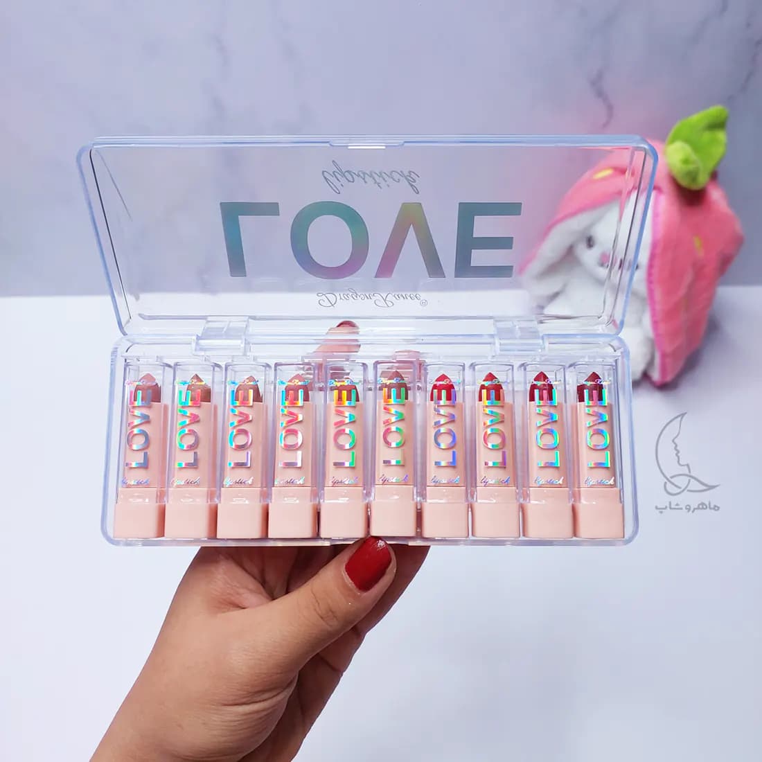 پک 10 عددی رژلب جامد مینی طرح LOVE — تصویر ۱۱