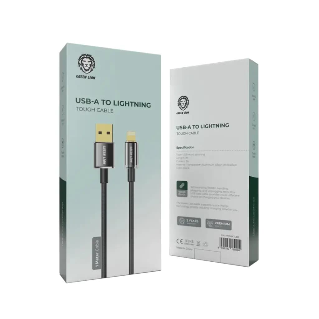 کابل شارژ شفاف USB-A به لایتنینگ گرین لاین Green Lion USB-A to Lightning cable