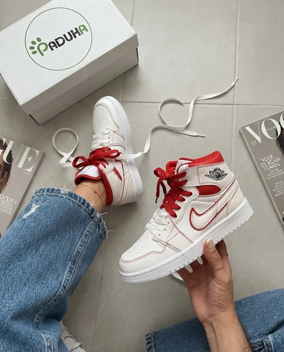 ونس زنانه جردن 1 رد فانتوم jordan 1 ساق دار زیره nbr کد 33578 — تصویر ۲