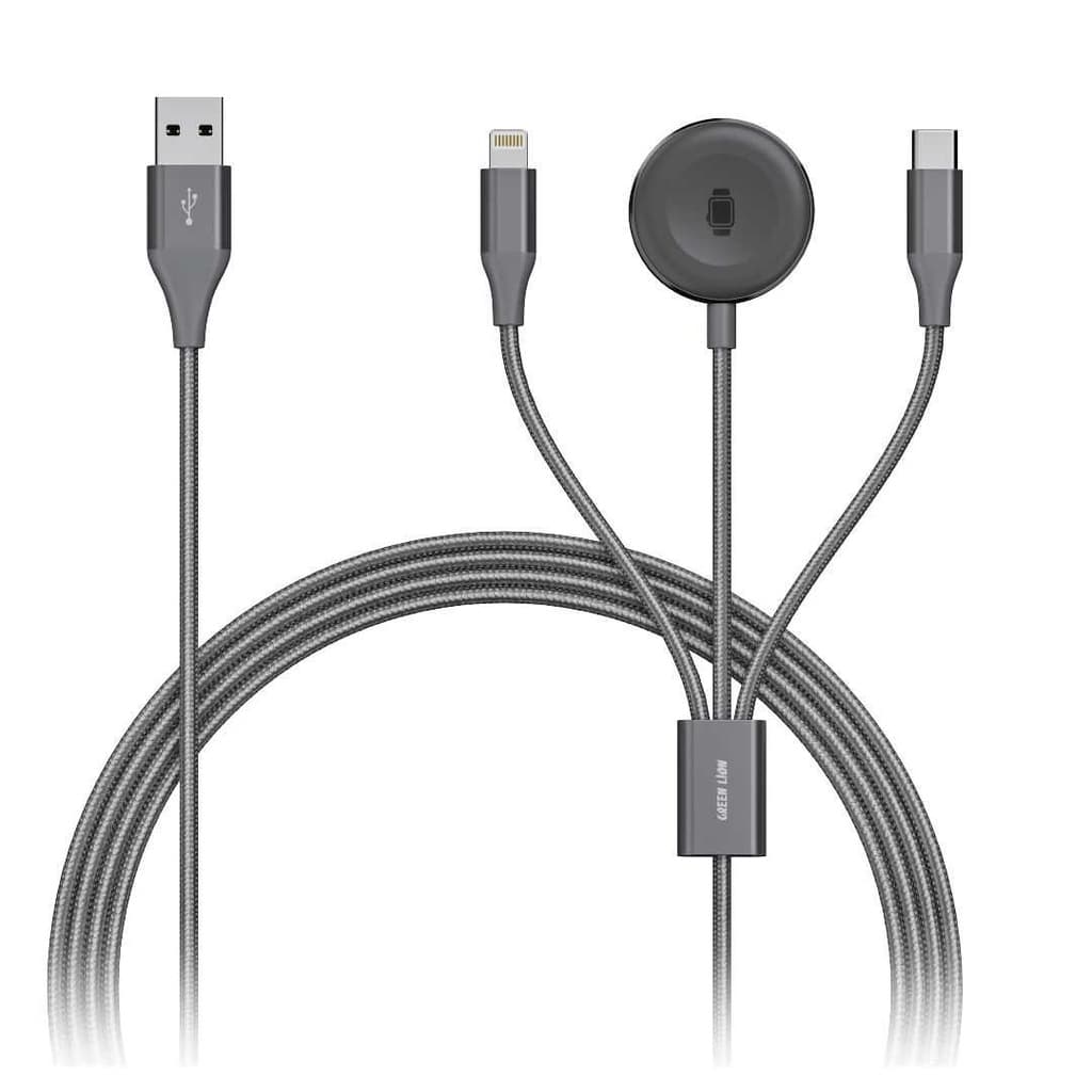 کابل شارژ 3در1 گرین لاین Lightning/iWatch/Type-C
