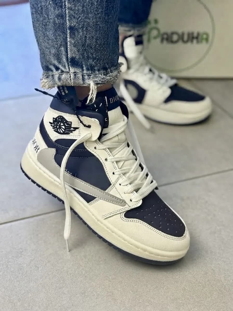 ونس زنانه جردن ترویس دیور jordan travis dior ساق دار زیره mbr کد 33489 — تصویر ۳