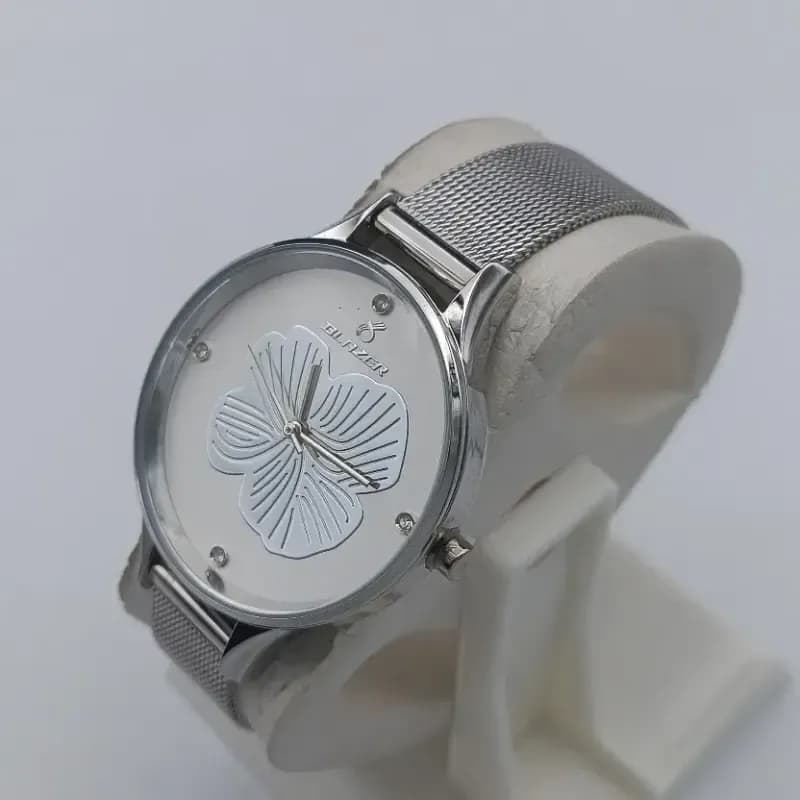 ساعت زنانه استیل بلیزر رفرانس 3408 صفحه سفید با موتور ژاپن و بند حصیری — تصویر ۵