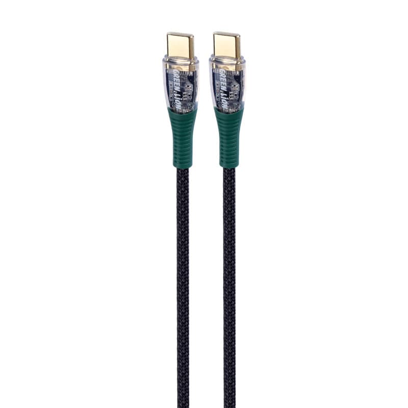 کابل شارژ شفاف 60واتی Type-C به Type-C گرین لاین