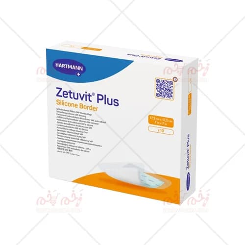 پانسمان جاذب زتوویت با حاشیه سیلیکونی هارتمن Hartman Zetuvit Plus Silicone Border foam — تصویر ۵